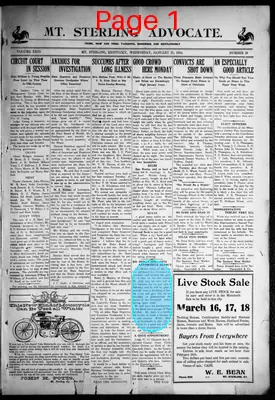 Page thumbnail for The Mt. Sterling Advocate