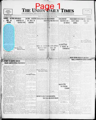 Page thumbnail for The Union Daily Times
