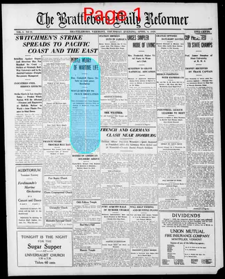 Page thumbnail for The Brattleboro Daily Reformer