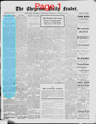 Page thumbnail for The Cheyenne Daily Leader