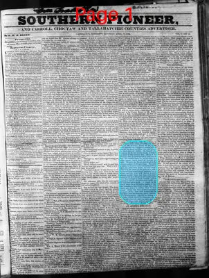 Page thumbnail for Southern Pioneer, And Carroll, Choctaw And Tallahatchie Counties Advertiser