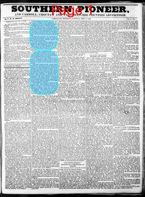 Page thumbnail for Southern Pioneer, And Carroll, Choctaw And Tallahatchie Counties Advertiser