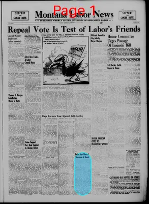 Page thumbnail for Montana Labor News