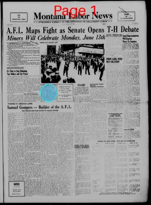 Page thumbnail for Montana Labor News