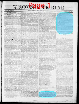 Page thumbnail for Wisconsin Tribune