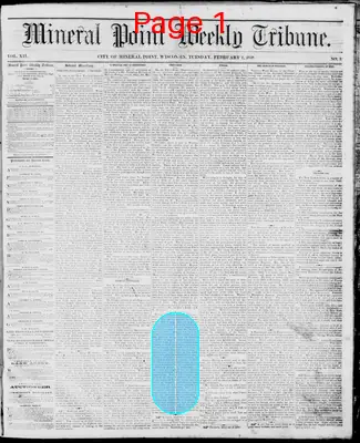 Page thumbnail for Mineral Point Weekly Tribune