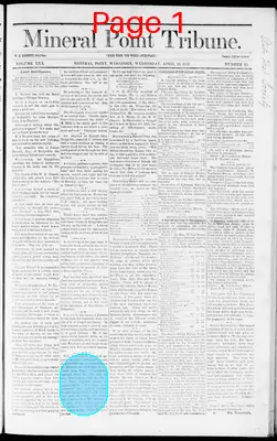 Page thumbnail for Mineral Point Tribune