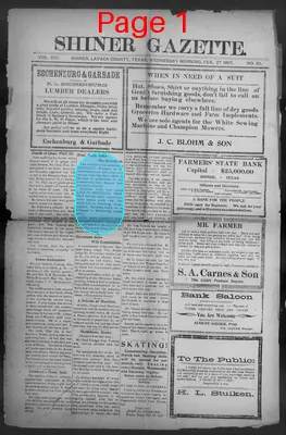 Page thumbnail for Shiner Gazette