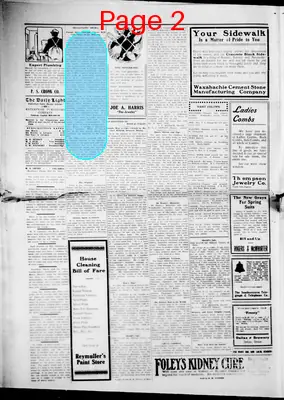 Page thumbnail for The Waxahachie Daily Light