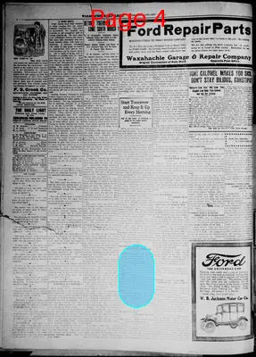Page thumbnail for The Waxahachie Daily Light