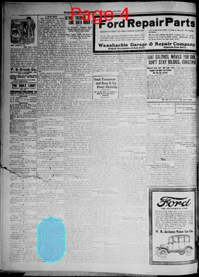 Page thumbnail for The Waxahachie Daily Light