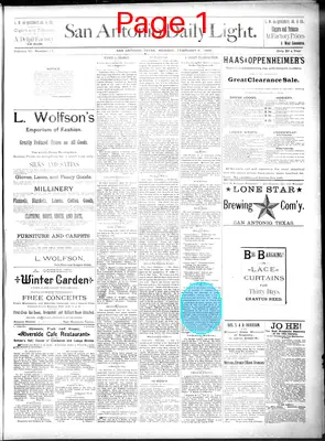 Page thumbnail for San Antonio Daily Light