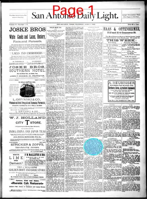 Page thumbnail for San Antonio Daily Light