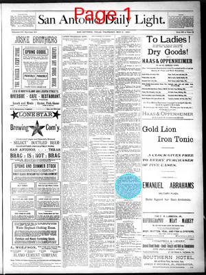 Page thumbnail for San Antonio Daily Light