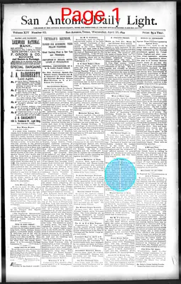 Page thumbnail for San Antonio Daily Light