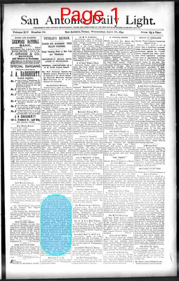 Page thumbnail for San Antonio Daily Light