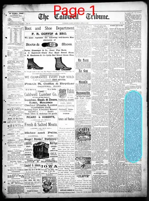 Page thumbnail for The Caldwell Tribune