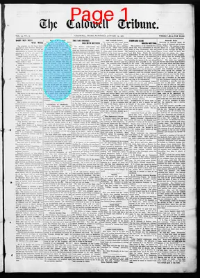Page thumbnail for The Caldwell Tribune