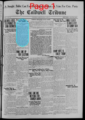Page thumbnail for The Caldwell Tribune