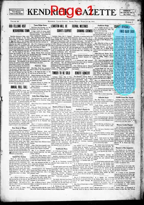 Page thumbnail for The Kendrick Gazette