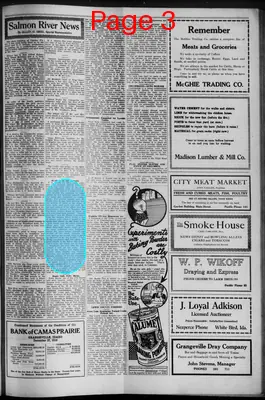 Page thumbnail for The Grangeville Globe