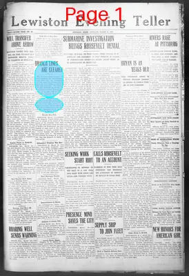 Page thumbnail for Lewiston Evening Teller