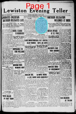 Page thumbnail for Lewiston Evening Teller