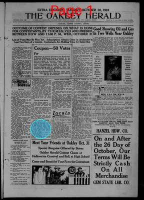 Page thumbnail for The Oakley Herald