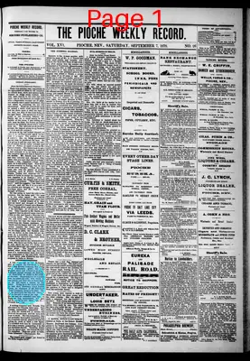 Page thumbnail for The Pioche Weekly Record