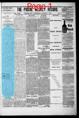 Page thumbnail for The Pioche Weekly Record