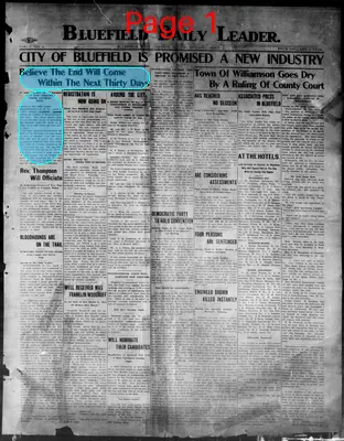 Page thumbnail for Bluefield Evening Leader