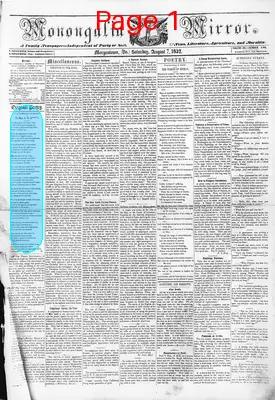 Page thumbnail for Monongalia Mirror