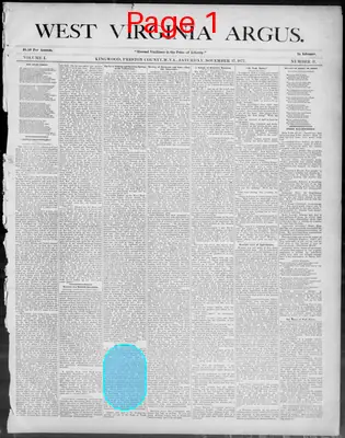 Page thumbnail for West Virginia Argus