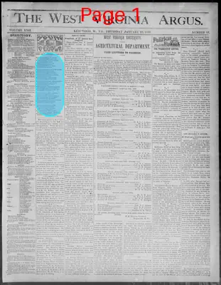Page thumbnail for West Virginia Argus