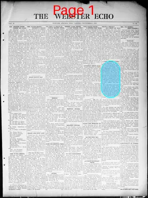 Page thumbnail for The Webster Echo