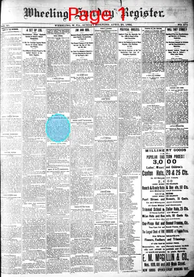 Page thumbnail for Wheeling Sunday Register