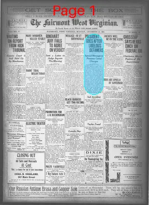 Page thumbnail for The Fairmont West Virginian