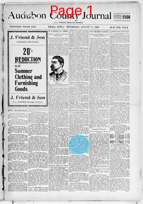 Page thumbnail for Audubon County Journal