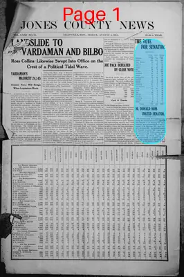 Page thumbnail for The Jones County News