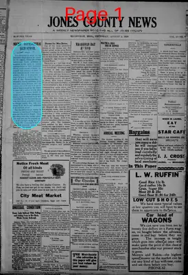 Page thumbnail for The Jones County News