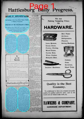 Page thumbnail for Hattiesburg Daily Progress