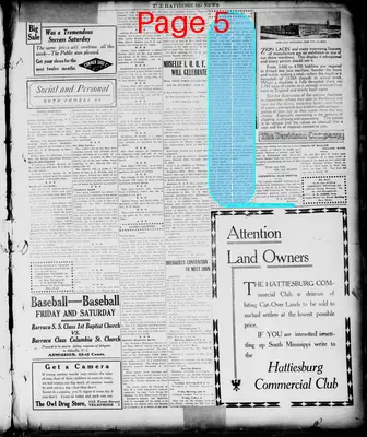 Page thumbnail for The Hattiesburg News