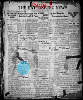 Page thumbnail for The Hattiesburg News