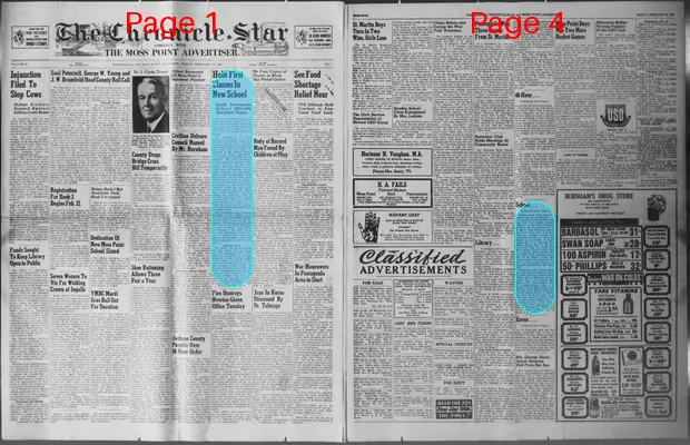 Page thumbnail for The Chronicle Star Combined With The Moss Point Advertiser