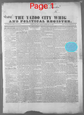Page thumbnail for The Yazoo City Whig And Political Register