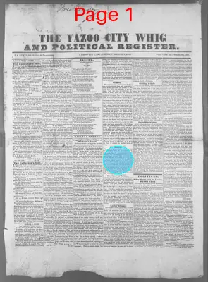 Page thumbnail for The Yazoo City Whig And Political Register