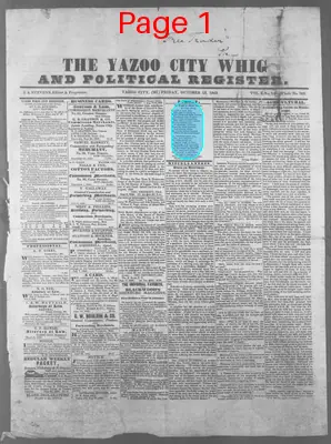 Page thumbnail for The Yazoo City Whig And Political Register