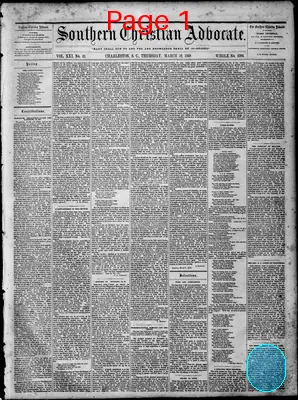 Page thumbnail for Southern Christian Advocate