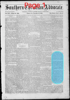 Page thumbnail for Southern Christian Advocate
