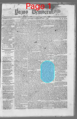 Page thumbnail for The Yazoo Democrat